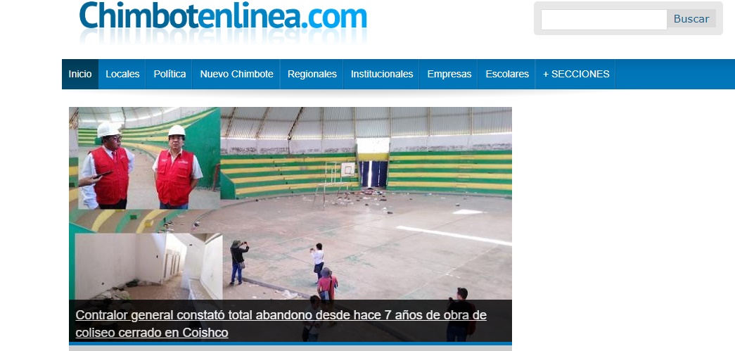 Portada del diario digital www.chimbotenlinea.com