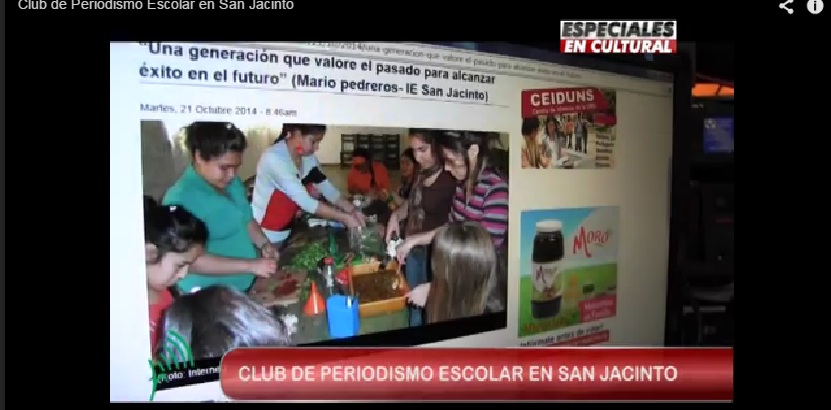 Excelente video reportaje elaborado por los alumnos que integran el Club de Periodismo Escolar del colegio San Jacinto.