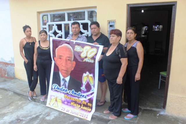 Desde su vivienda, la viuda María Leonor Huanilo de 61 años demandó justicia, mientras que sus hijas y familiares pidieron prisión para Dherly Chunga Alegre.