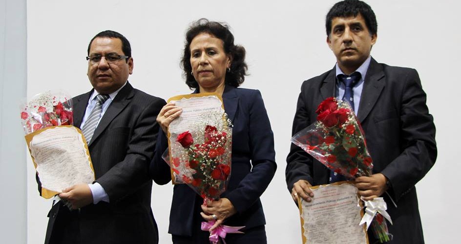 La fiscal superior Nancy Moreno, el procurador Richard Asmat, y el juez de Investigación Preparatoria, Jorge Concepción, recibieron un reconocimiento ciudadano.