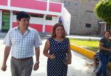 Candidata por Alianza Popular, Elizabeth Flores, a su salida luego de emitir su voto. (Foto Milton Palpa)