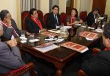 Los integrantes del CE del Poder judicial se reunieron esta mañana con la presidenta de la Junta de Fiscales, Nancy Moreno.
