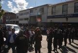 Fuerte contingente policial en plaza central de Huaraz
