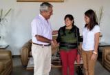 Fiorela Nolasco visitó al alcalde de Trujillo, Elidio Espinoza Quispe.