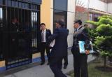 El fiscal Manuel Arroyo y los procuradores que esta mañana estuvieron en la sede de la USP.