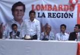 Sacerdote Luis Palomino en reciente acto proselitista del MANPE en Huaraz.