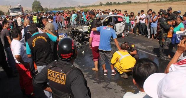 Terrible accidente de tránsito en Casma dejó cinco personas fallecidas.
