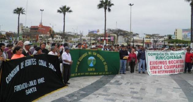 Los agricultores del Santa marcharon hoy exigiendo que no se ejecute el proyecto Chinecas con el perfil de SISA.
