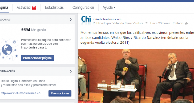 Un alto tráfico en redes sociales tuvo Chimbotenlinea.com por debate de candidatos regionales.