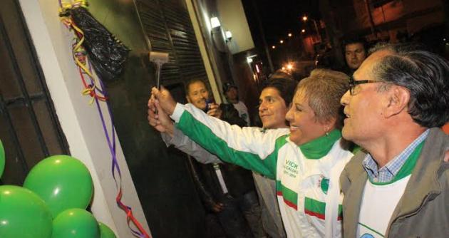 Los candidatos Walter Soto y Victoria Espinoza, de Río Santa, continúan inaugurando bases.