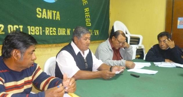 Preocupados se encuentran los integrantes de la Junta de Usuarios de Riego del Santa.