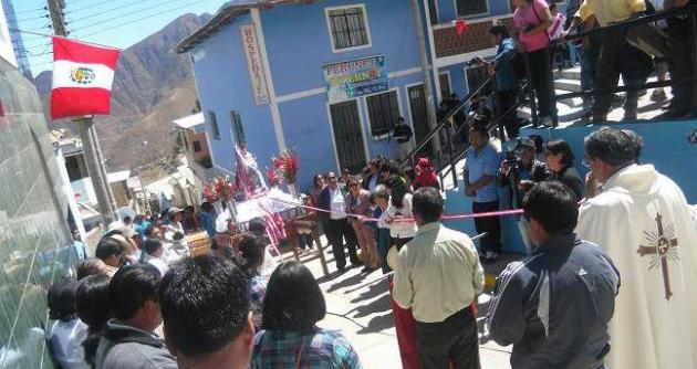 Procesión de la imgen de Santiago Apóstol en Pamparomás.