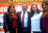 Candidatas regionales junto al secretario general de Transparencia al término del debate.