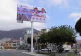 El pleno de regidores exigió que este panel electoral sea retirado de la plazuela de Huanchaquito.