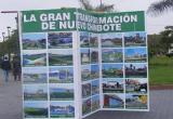 Panel proselitista que era colocado por los trabajadores del municipio de Nuevo Chimbote.