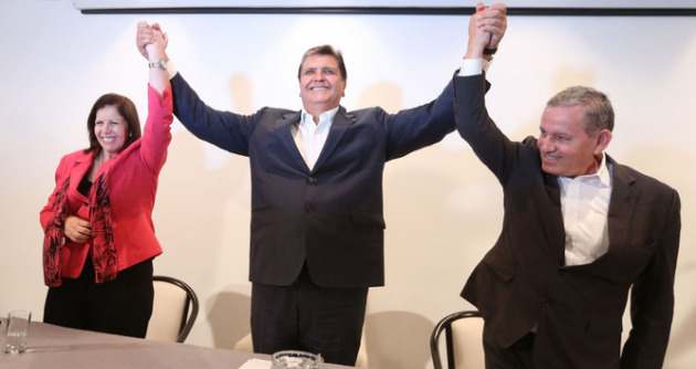 El candidato Alan García defiende su alianza con el PPC. (Foto Andina)
