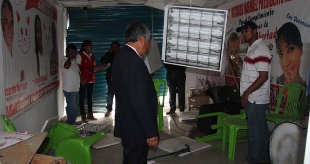A la medianoche se registró un atentado en el local partidario de Andemar en Casma.