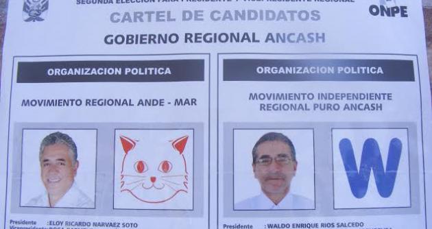 Este es el modelo de cédula de sufragio que se utilizará en la segunda vuelta electoral en Áncash.