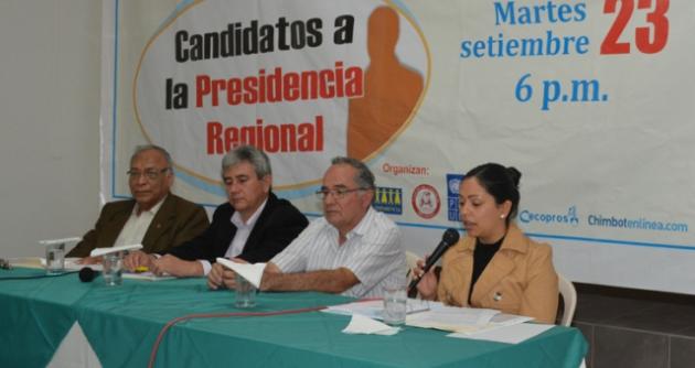 Representantes de instituciones organizadoras de importante debate electoral en Chimbote.