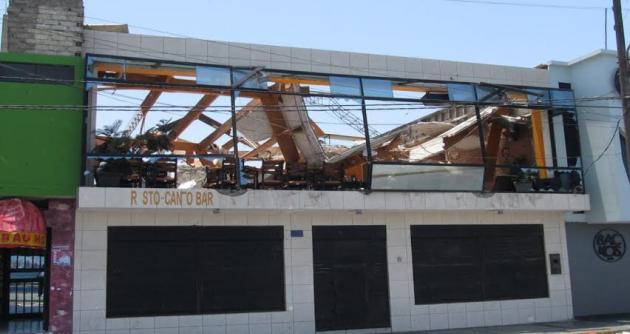La discoteca Papá Calingo quedó en este estado tras la explosión de un balón de gas.