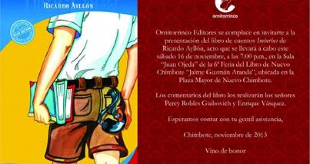 Ricardo Ayllón y su libro de cuentos Imberbes.