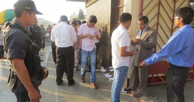 Estrictas medidas de seguridad han dispuesto las autoridades de la UNS para el examen de admisión de este 22 de marzo. (Foto cortesía)